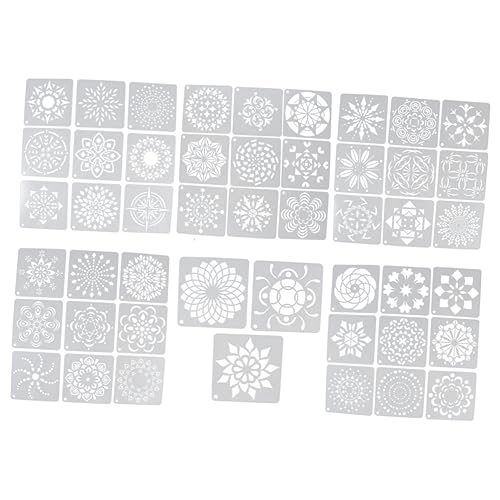 Angoily 1 Satz Mandala Schablonen Für Kreative Malprojekte Wiederverwendbare Vorlagen Für Erwachsene Für Diy Scrapbooking Wand Und Möbeldekoration 48 Stück von Angoily