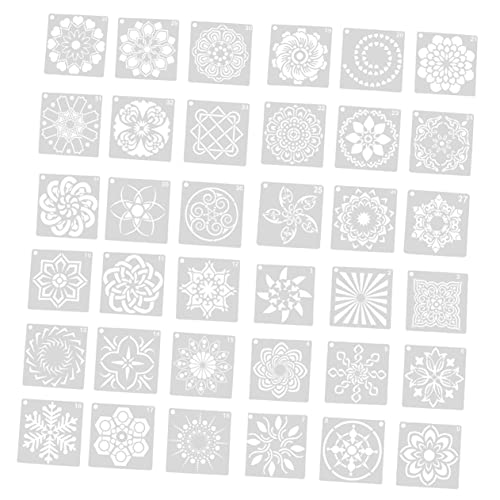 Angoily 1 Satz Mandala Schablonen Kreative Diy Hohlraumschablonen Für Wand Und Möbelgestaltung Und Wiederverwendbar Für Kunstprojekte Und Handwerk 36 Stück von Angoily