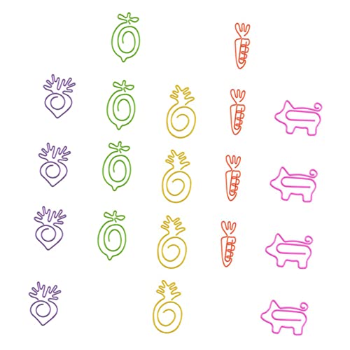 Angoily 1 Satz Metall Obst Clips Set Dekorative Ananas Karotte Zitrone Karotte Und Schwein Büroklammern Für Schule Büro Und Lesezeichen Robust Und Langlebig 20 Stück von Angoily