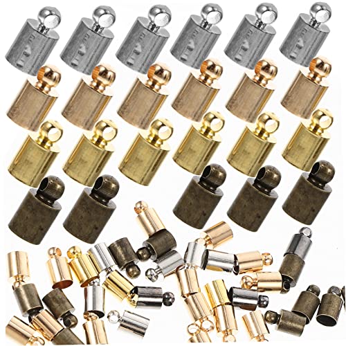 Angoily 1 Satz Metall Quasten Endkappen Multifunktionale Kordelstopper Für Schmuckherstellung Mischfarben Für Diy Projekte Und Bastelarbeiten 100 Stück von Angoily