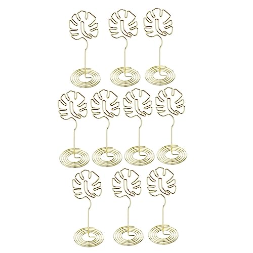 Angoily 1 Satz Monstera Fotohalter Teiliges Eiserne Klammer im Blattdesign für Memo Visitenkarten und Fotos Natürliche Deko für Büro und Zuhause Goldfarben und Praktisch von Angoily