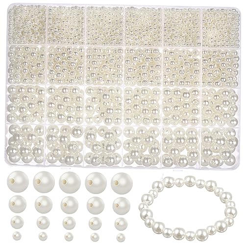 Angoily 1 Satz Perlen slico hochzeitsdeko ohrringe verschluss necklace schmuckherstellung armbandage halsketten Edelstein Fälschung Bogen Kettenständer Girlande Perle für DIY-Armband Acryl von Angoily