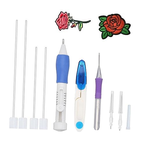 Angoily 1 Satz Punch Needle Stickset für Anfänger Komplettes Werkzeugset für Handgemachte Diy Stickerei Bastelwerkzeuge Zubehör für Erwachsene für Dekorationen von Angoily
