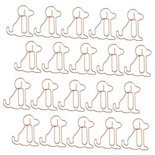 Angoily 1 Satz Rose Gold Welpenpapierklammer Kreativer Papierclip Papierklammer Befestigen Lustige Büroklammern Studenten-cartoon-büroklammern Papierclips Metall Roségold 50 Stück von Angoily