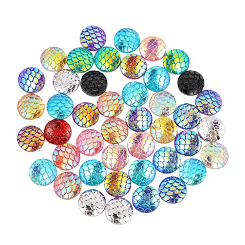 Angoily 1 Satz Runde Harz Cabochons Im Farbige Fischschuppen Für Schmuck Diy Flache Rückseite Für Ohrringe Und Armbänder Vielseitige Bastelmaterialien 200 Stück von Angoily