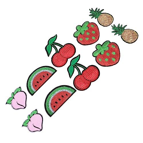 Angoily 1 Satz Selbstklebende Glitzer Patches Für Diy Kleidung Obstdesigns Für Kinderbekleidung Taschen Und Handarbeiten Zum Aufbügeln Oder Reparieren 10 Stück von Angoily