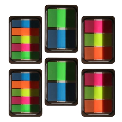 Angoily 1 Satz Selbstklebende Notizmarker Boxen Fluoreszierende Haftnotizen Tragbare Memo Sticker Für Notizbücher Und Streifen Für Studium Und Büro 6boxen von Angoily