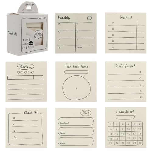 Angoily 1 Satz Selbstklebende Notizzettel Set mit Bunte Memo Pads Zufälligen Designs für Planner und Notizen Wiederverwendbar und Markierfrei für Büro und Zuhause Angoily 1 Satz Selbstklebende Notizzettel Set mit Bunte Memo Pads Zufälligen Designs für Planner und Notizen Wiederverwendbar und Markierfrei für Büro und Zuhause von Angoily