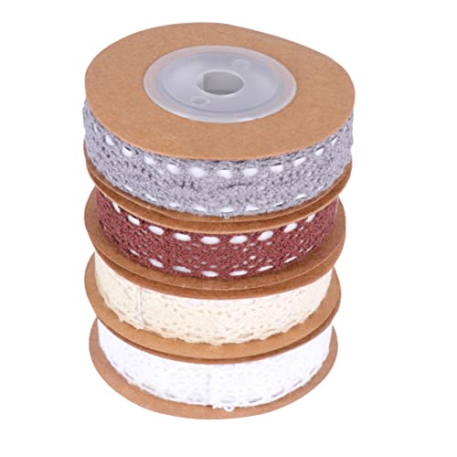Angoily 1 Satz Selbstklebendes Spitzenband À Yards Baumwoll Ribbon Für Diy Basteln Und Verpacken Gemischte Farben Für Festlichkeiten Und Bürodekoration 4roll von Angoily
