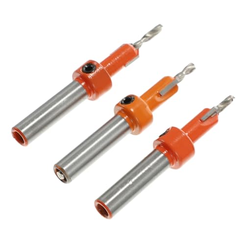 Angoily 1 Satz Senkbohrer Granit Loch Versenken Holzbearbeitung Fase Couontersinks Stanzen Countersink Schlüsselaufhänger Holz Bohrkork Lochbohrer Hochgeschwindigkeitsstahl Orange 3 Stück von Angoily