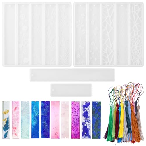 Angoily 1 Satz Silicone Formen für Buchzeichen Rechteckige Epoxidharz Gießformen mit Dekorativen Quasten Wiederverwendbare Silikonformen für Kreative DIY Projekte und Bastelarbeiten Angoily 1 Satz Silicone Formen für Buchzeichen Rechteckige Epoxidharz Gießformen mit Dekorativen Quasten Wiederverwendbare Silikonformen für Kreative DIY Projekte und Bastelarbeiten von Angoily