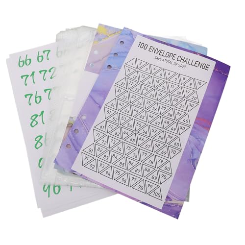 Angoily 1 Satz Sparen Sie Geld Innerer Kern Ersparnisse Bargeldsparender Ordner Geldbinder Zum Sparen Von Bargeld Sparordner Mit Geldumschlägen Binder-nachfüllungen Wenn Transparent Pvc von Angoily