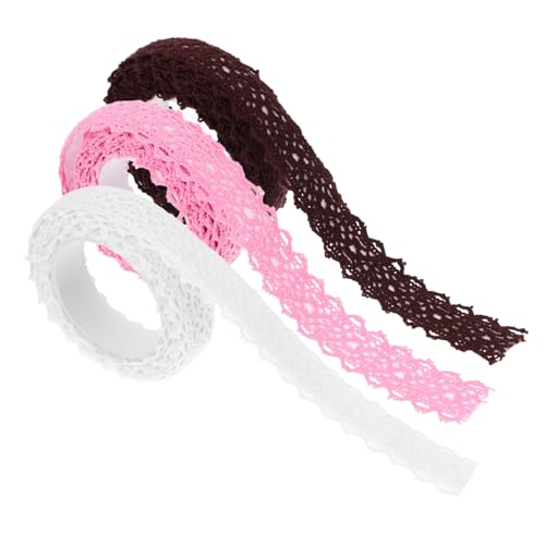 Angoily 1 Satz Spitzenklebeband Zubehör Für Die Kartenherstellung Selbstklebende Spitzenbänder Texturiert Lieferungen Bänder Mit Spitzenmuster Farben Basteln Spitzenband Bunt Stoff 3rollen von Angoily