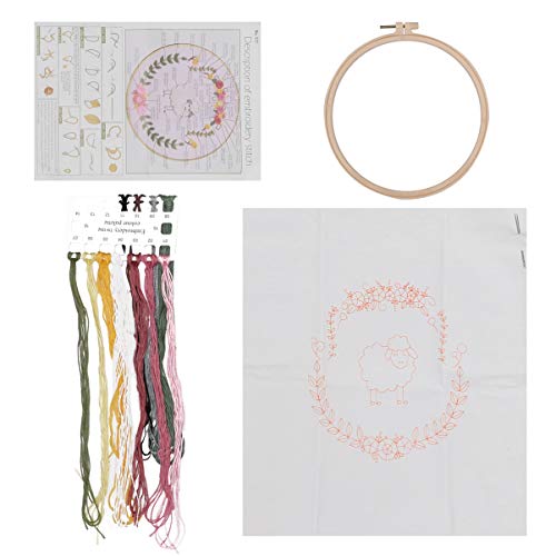 Angoily 1 Satz Stickerei Materialset für Anfänger Diy Handarbeitswerkzeug mit Baumwollmaterial für Kreative Projekte und Besondere von Angoily