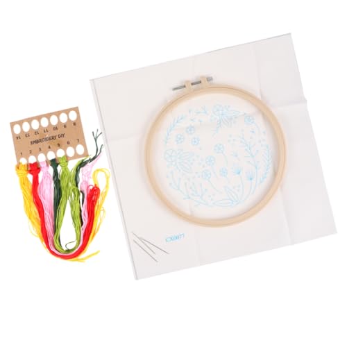Angoily 1 Satz Stickmaterialpaket Nähset Bausatz Stickgarn Nadeln Nähen Hand Stickset Gänseblümchen-stickset Stickerei von Angoily