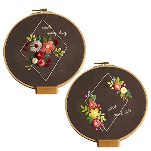 Angoily 1 Satz Stickset mit Blumenmuster Diy Stickerei Zubehör Kit für Kreuzstich Stickrahmen und für Kreative Projekte für Kunsthandwerk und Geschenkideen von Angoily