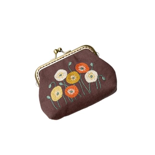 Angoily 1 Satz Stoffstickbeutel klein Nähen Taschen Geldbeutel Bausatz Nadel Erwachsene Stickset für Anfänger Stickerei-Starter-Kit handgemachtes Stickwerkzeug von Angoily