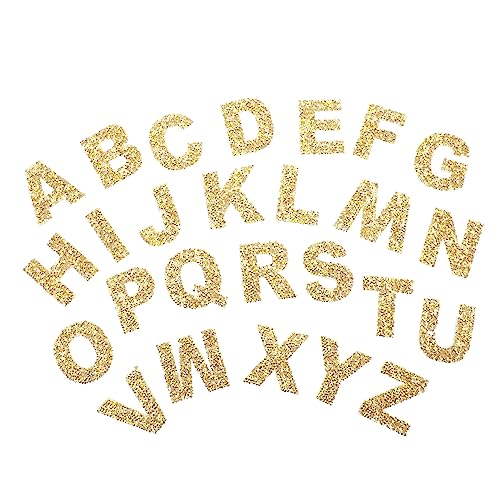 Angoily 1 Satz Strass Alphabet Bügelflicken Glitzer Applikationen für Diy Kleidung Selbstklebende Patches Dekorative Stoffflicken für Jeans Shirts Taschen und Hüte Goldene Farbe Angoily 1 Satz Strass Alphabet Bügelflicken Glitzer Applikationen für Diy Kleidung Selbstklebende Patches Dekorative Stoffflicken für Jeans Shirts Taschen und Hüte Goldene Farbe von Angoily