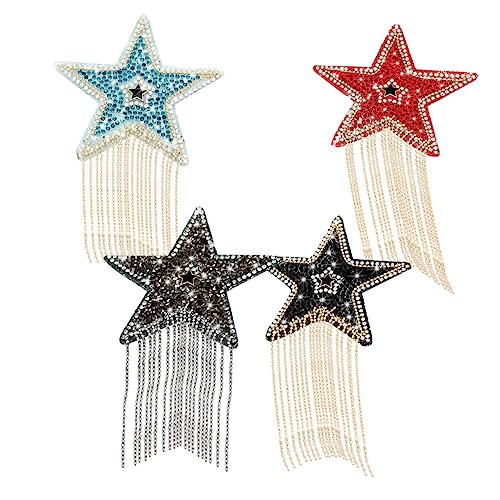 Angoily 1 Satz Strass Patch Aufkleber Mit Quaste Diy Aufnäher Für Bastelprojekte Hochtemperaturbeständig Für Kleidung Und Accessoires 4 Stück von Angoily