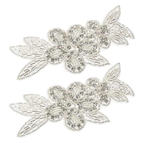 Angoily 1 Satz Strass Patches Handgefertigte Rhinestone Applikationen Für Kleidung Hochzeitskleider Und Bastelprojekte Blumen Design Für Dekorationen Und Kreative Projekte 2 Stück von Angoily