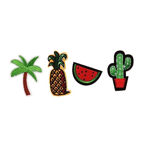Angoily 1 Satz Teiliges Bestickte Kleidung Patches Diy Applikationen Mit Ananas Wassermelone Kokosnussbaum Und Kaktus Für Jacken Jeans Taschen Und Kleidung 12 Stück von Angoily