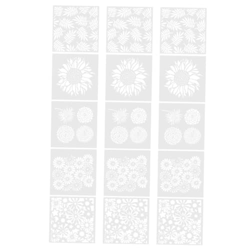 Angoily 1 Satz Teiliges Blumenschablonen Für Kreative Malerei Hollow Painting Templates Für Diy Alben Und Scrapbooking Wiederverwendbar Pet Material Leicht Zu Reinigen 15 Stück von Angoily