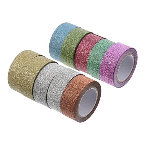 Angoily 1 Satz Teiliges Dekoratives Washi Tape Glitzer Klebeband Bunten Farben Für Diy Scrapbooking Und Journaling Abreißbar Leicht Und Vielseitig Einsetzbar 10 Stück von Angoily