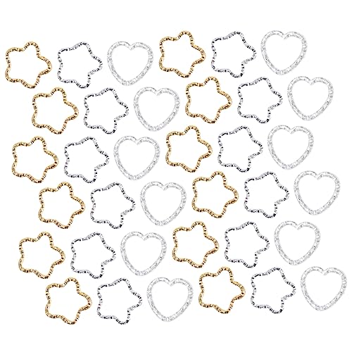 Angoily 1 Satz Teiliges Diy Bastelzubehör Ringe Stern Und Herzform Gold Silber Für Schmuckherstellung Anhänger Schlüsselanhänger Und Mehr 150 Stück von Angoily