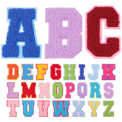 Angoily 1 Satz Teiliges Diy Buchstabenaufnäher Aufbügelbare Buchstaben Patches Für Kleidung Taschen Hüte Und Mehr Kreative Stoffaufnäher Zur Reparatur Und Dekoration 26 Stück von Angoily