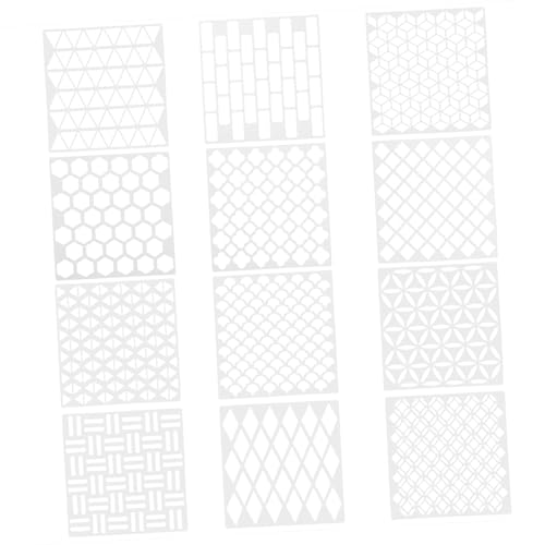 Angoily 1 Satz Teiliges Diy Malvorlagen Für Kreative Wandgestaltung Geometrische Schablonen Für Wiederverwendbare Zeichenschablonen Für Handwerk Und Heimdekoration 12 Stück von Angoily