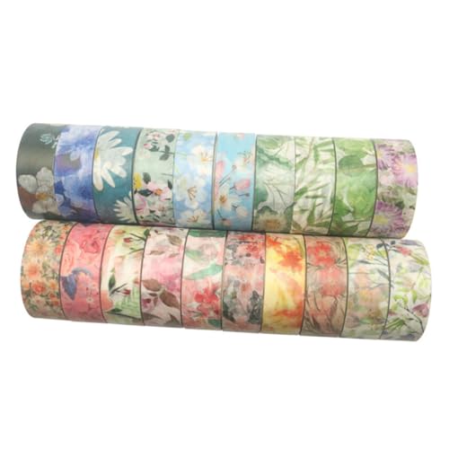 Angoily 1 Satz Teiliges Diy Scrapbook Klebeband Mit Frischen Blumenmotiven Dekorative Washi Tape Für Tagebuch Bastelprojekte Und Verpackungen Zufällige Farben Und 10 Stück von Angoily