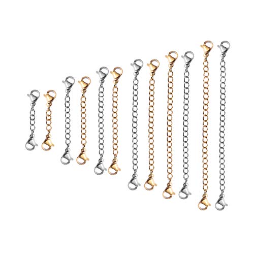Angoily 1 Satz Teiliges Kettenverlängerung Mit Karabiner Schmuckzubehör Für Diy Silber Und Gold Für Und Armbänder Einfach Zu Verwenden Lagern 12 Stück von Angoily