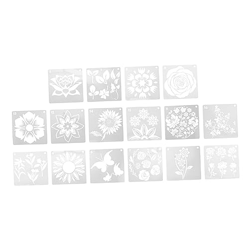 Angoily 1 Satz Teiliges Set Dekorative Schablonen Für Diy Projekte Wiederverwendbare Blumen Schablonen Pet Für Wand Und Holzdekoration Vielseitige Malvorlagen Für Kunsthandwerk Und 16blatt von Angoily