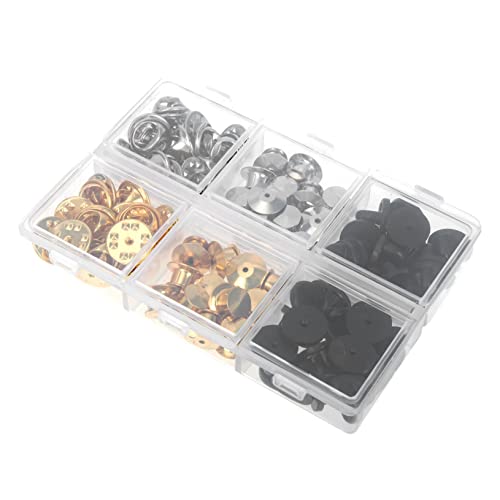 Angoily 1 Satz Teiliges Set Metallverschluss Broschennadeln Mit Dekorativen Rückseiten Für DIY Broschen Und Anstecker Vielseitige Locking Pin Backs Für Kreative Bastelprojekte 84 Stück von Angoily