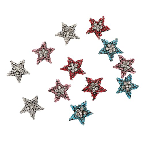 Angoily 1 Satz Teiliges Strass Aufnäher Diy Fünfzackiger Stern Patches Für Kleidung Schuhe Und Hüte Bunte Applikationen Für Kreative Bastelprojekte Zufällige Farbe 12 Stück von Angoily