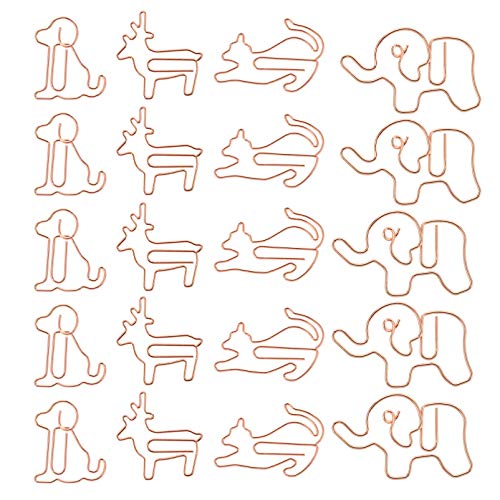 Angoily 1 Satz Tierische Büroklammer Büroklammern Groß Süße Bürovorräte Ästhetisch Die Geformt Hinweis Clips Lesezeichen Memo-klemmen Clips in Tierform Bürobedarf Metall Golden 40 Stück von Angoily
