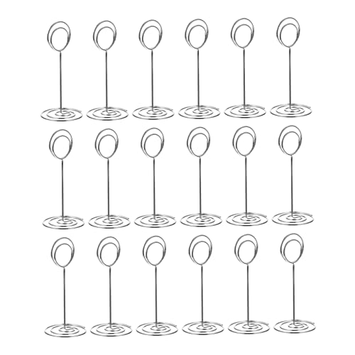 Angoily 1 Satz Tischkartenhalter Für Hochzeiten Runde Memo Clips Aus Stabile Notizhalter Für Büro Partys Und Dekoration Silberne Farbe Mit Standfuß 20 Stück von Angoily