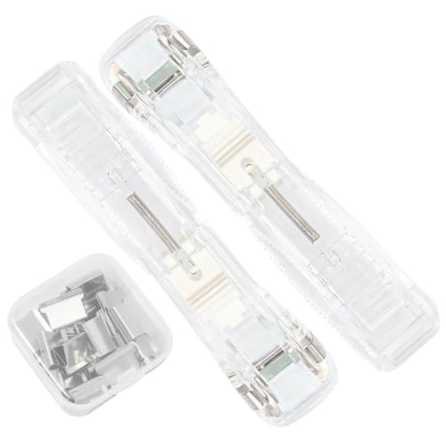 Angoily 1 Satz Transparenter Klammerhefter Set Wiederverwendbarer Spurenfreier Büroklammerspender für Dokumente für Schule und Büro Nachfüllbox Transparent Weiß Angoily 1 Satz Transparenter Klammerhefter Set Wiederverwendbarer Spurenfreier Büroklammerspender für Dokumente für Schule und Büro Nachfüllbox Transparent Weiß von Angoily