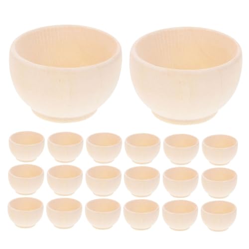 Angoily 1 Satz Unlackierte Holzschalen Für Diy Bastelprojekte Holzschalen Zum Bemalen Handarbeiten Und Dekorationen Glatte Oberfläche Für Individuelles Design Und Farben 20 Stück von Angoily