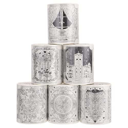 Angoily 1 Satz Washi Klebeband Pflanzenmuster Für Scrapbooking Diy Hand Account Tapes Dekorative Klebebänder Im Zufallsstil Für Kreative Projekte Und 6 Rollen von Angoily