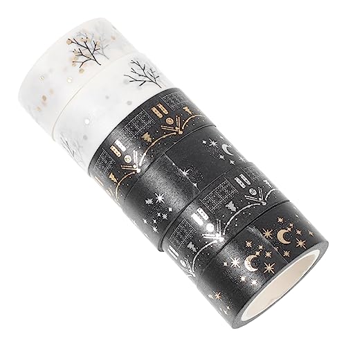 Angoily 1 Satz Washi Tape Dekorative Klebebänder Für Scrapbooking Diy Kunst Handwerk Zufällige Designs Für Planer Und Journals Bronzing Effekte Vielseitig Einsetzbar 6rollen von Angoily
