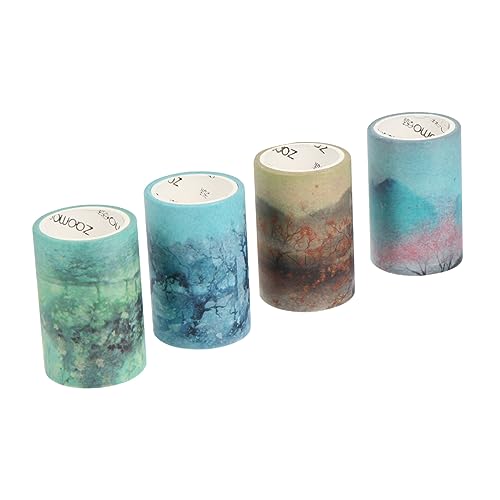 Angoily 1 Satz Washi Tape Dekoratives Klebeband Für Scrapbooking Diy Tagebuch Und Kunsthandwerk Bunte Aquarellmuster Für Kreative Projekte Und Zufällige Farbe 4rollen von Angoily