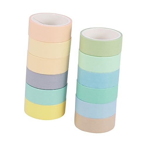Angoily 1 Satz Washi Tape Set Macaron Farbige Kreative Klebebänder für Scrapbooking DIY und Dekoration für Planer Geschenkverpackung und Kreative Projekte von Angoily