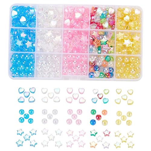 Angoily 1 Schachtel Acrylperlen DIY Herz Stern und Rundperlen für Schmuckherstellung Vielseitige Schmuckzubehör für Armbänder und Bastelprojekte Angoily 1 Schachtel Acrylperlen DIY Herz Stern und Rundperlen für Schmuckherstellung Vielseitige Schmuckzubehör für Armbänder und Bastelprojekte von Angoily