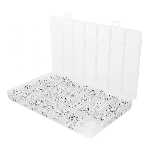Angoily 1 Schachtel Buchstabenperlen Acryl Alphabet Perlen für Armbänder DIY Schmuckherstellung mit Faden Langlebig Praktisch Kreativ für Designs von Angoily
