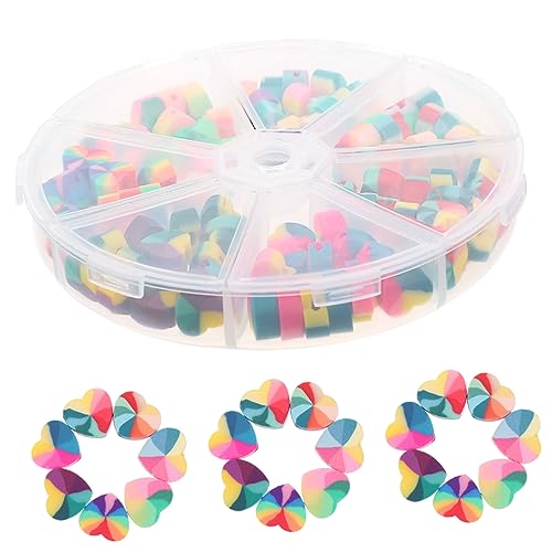Angoily 1 Schachtel Farben Regenbogen Herzperlen Polymer Clay ca Leichte DIY Spacer Perlen für Armbänder Halsketten Schmuckherstellung Robust und Kreativ Angoily 1 Schachtel Farben Regenbogen Herzperlen Polymer Clay ca Leichte DIY Spacer Perlen für Armbänder Halsketten Schmuckherstellung Robust und Kreativ von Angoily