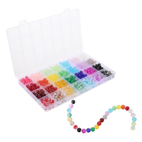 Angoily 1 Schachtel Glasperlen Jelly-stil Rundperlen für DIY Schmuckherstellung Armbänder Halsketten Ohrringe Originelles Perlenmaterial Geschenkbox von Angoily