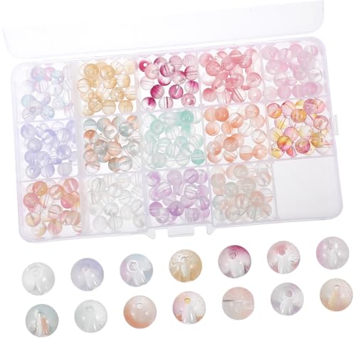 Angoily 1 Schachtel Glasperlen für DIY Schmuckherstellung Runde Transparente Perlen mit Farbverlauf Vielseitig für Armbänder Halsketten zum Auffädeln und Basteln von Individuellen Angoily 1 Schachtel Glasperlen für DIY Schmuckherstellung Runde Transparente Perlen mit Farbverlauf Vielseitig für Armbänder Halsketten zum Auffädeln und Basteln von Individuellen von Angoily