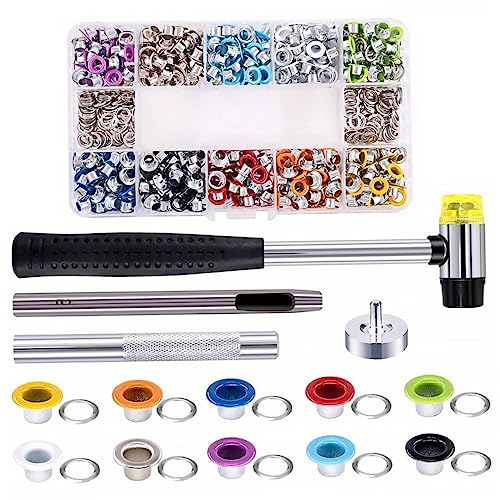 Angoily 1 Schachtel Grommets Kit Teiliges mit Innendurchmesser und Installationswerkzeug für Lederhandwerk für Schuhe Taschen und Diy Projekte Farben und Hammer Angoily 1 Schachtel Grommets Kit Teiliges mit Innendurchmesser und Installationswerkzeug für Lederhandwerk für Schuhe Taschen und Diy Projekte Farben und Hammer von Angoily