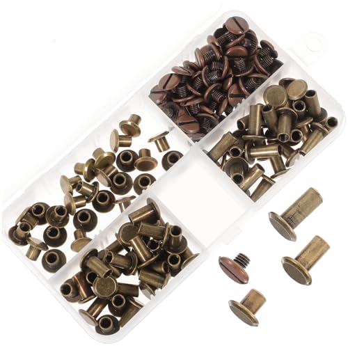 Angoily 1 Schachtel Ledernieten Doppelseitig Bronze Teiliges DIY Lederhandwerk Gepäck Reparatur Nieten mit Hoher Haltbarkeit und Sicherer Verarbeitung für Vielseitige Lederprojekte von Angoily